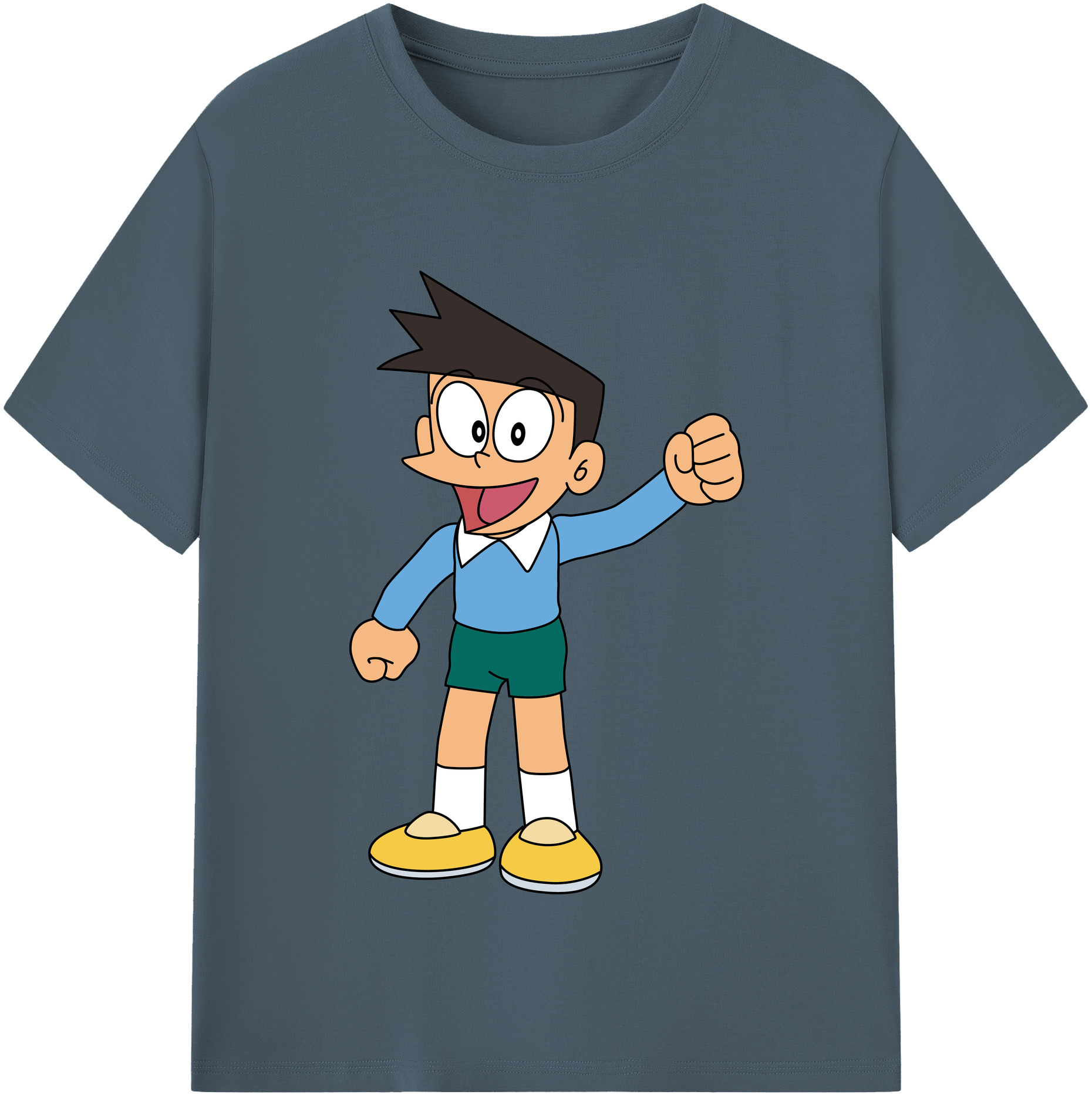 （画像用） ドラえもん 骨川 スネ夫 Doraemon Honekawa Suneo 綿100％半袖Tシャツ（フロントプリント）